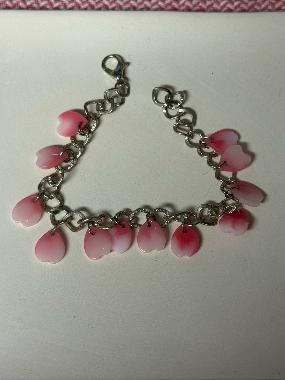 Pink Petal Charm Bracelet - Women Jewelry